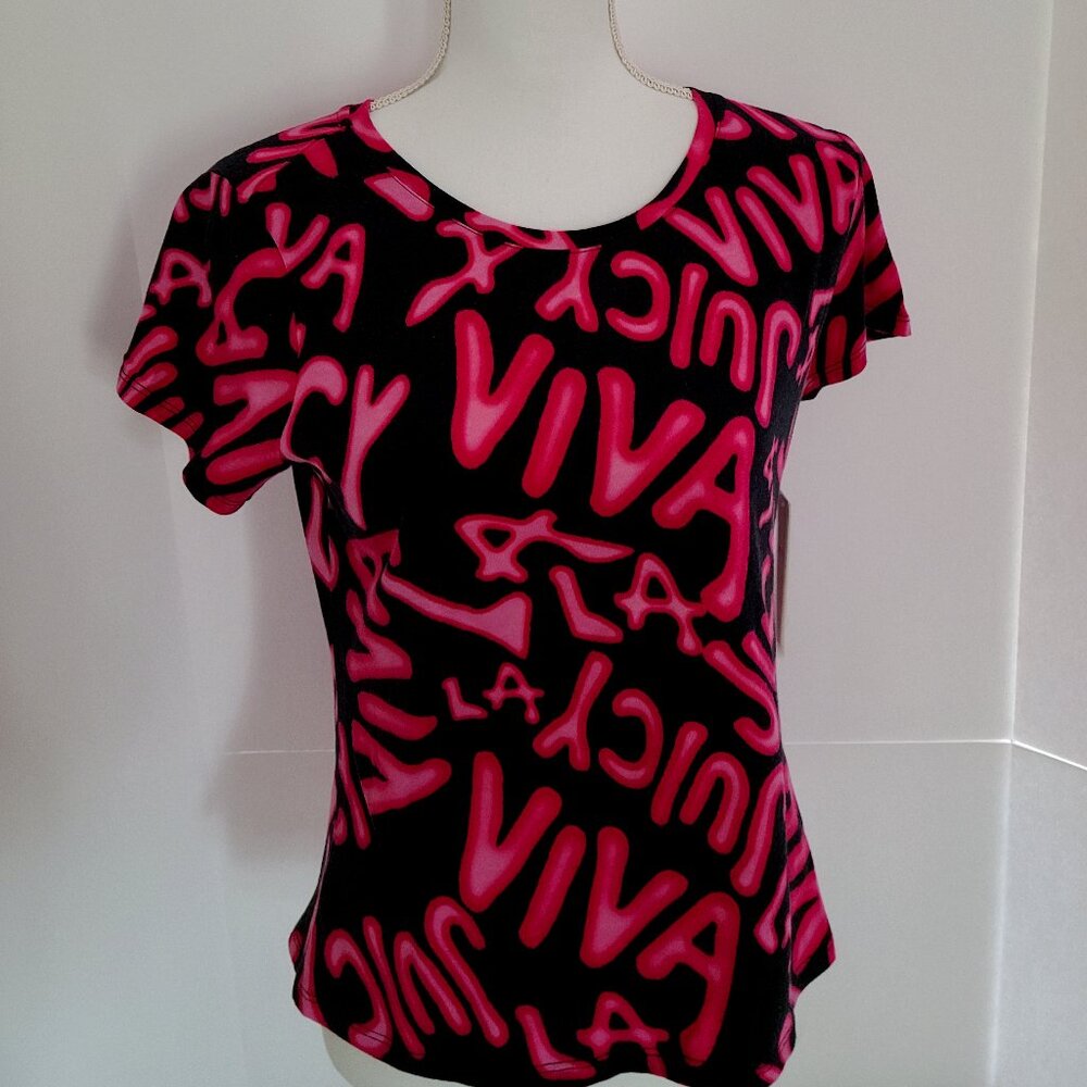 JUICY COUTURE "VIVA LA JUICY" TEE- NEON PINK- JUNIORS MEDIUM-NWT
